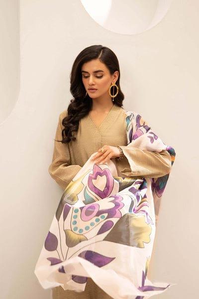Natasha Kamal - Olive Green Cotton Net Coord Set with Printed Silk Dupatta - 3 Pieces - Studio by TCS