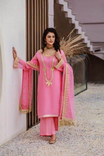 Soffio - Hot pink - Embroidered Organza - 3 Piece - SO108HP - Studio by TCS