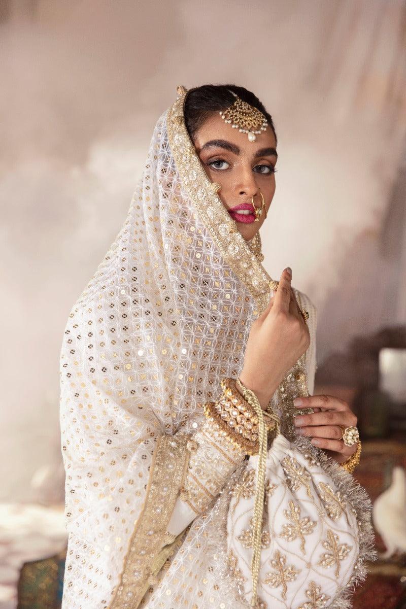 Maria Osama Khan - Arya - 003 with Shawl - Off-White - Raw Silk - 3 Piece - Studio by TCS