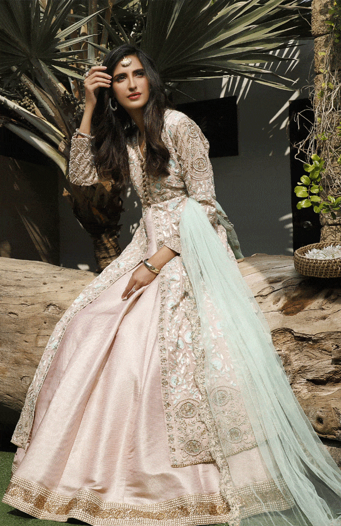 Sanas - Fully Aari Embroidered Banarsi Net Long Maxi | WC1920 | M201912