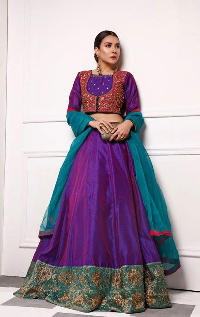 Sanas - Zari Embroidered Raw Silk Lehenga Choli | SHEHNAI | L2019148
