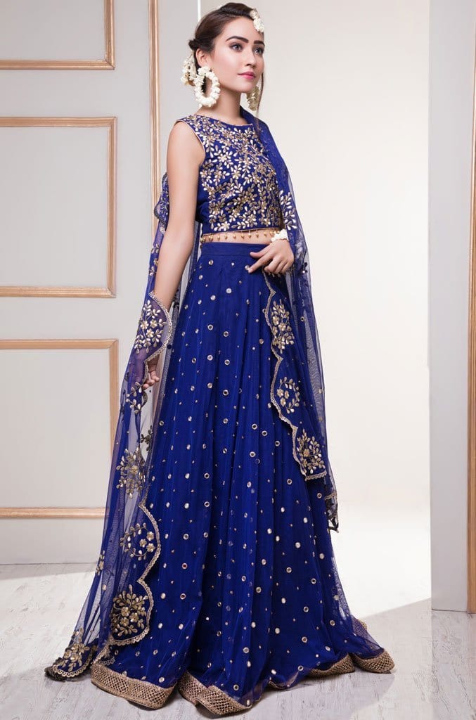 Sanas - Mirror Embroidered Fine Net Lehenga Choli | SHAHIZAIB Vol 2 | L201926