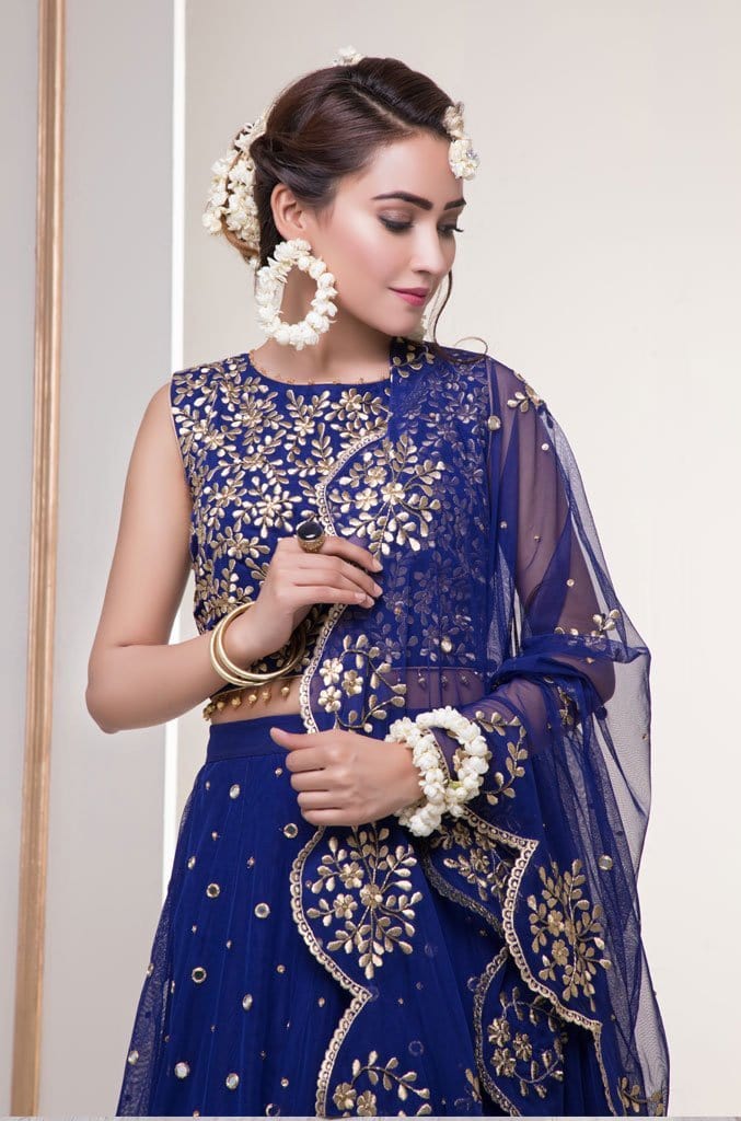 Sanas - Mirror Embroidered Fine Net Lehenga Choli | SHAHIZAIB Vol 2 | L201926