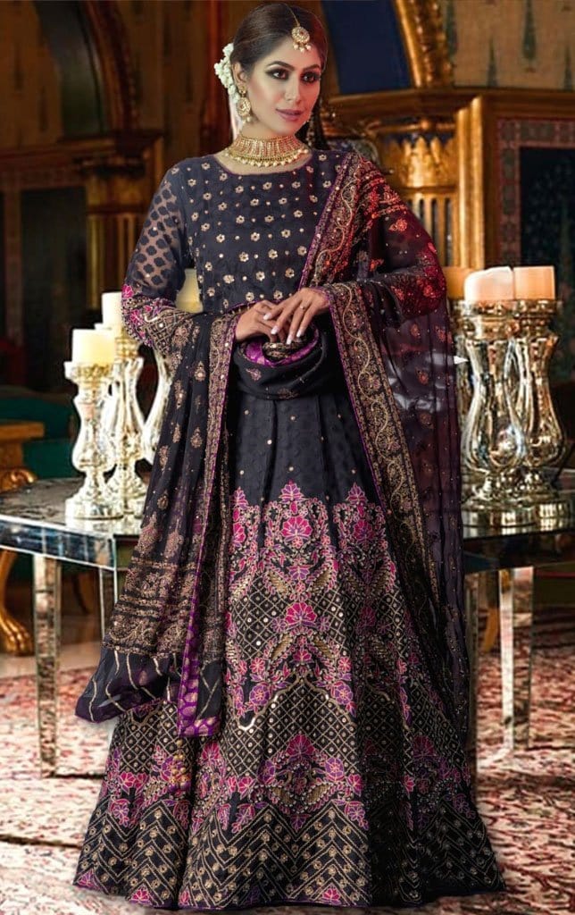 Sanas - Aari Embroidered Jacquard Organza Lehenga Choli | SHAHIZAIB | L201995