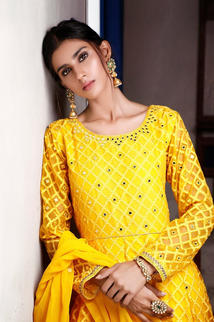 Sanas - Mirror Embroidered Long Jacquard Maxi | SIRA | M202029
