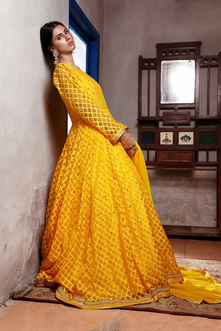 Sanas - Mirror Embroidered Long Jacquard Maxi | SIRA | M202029