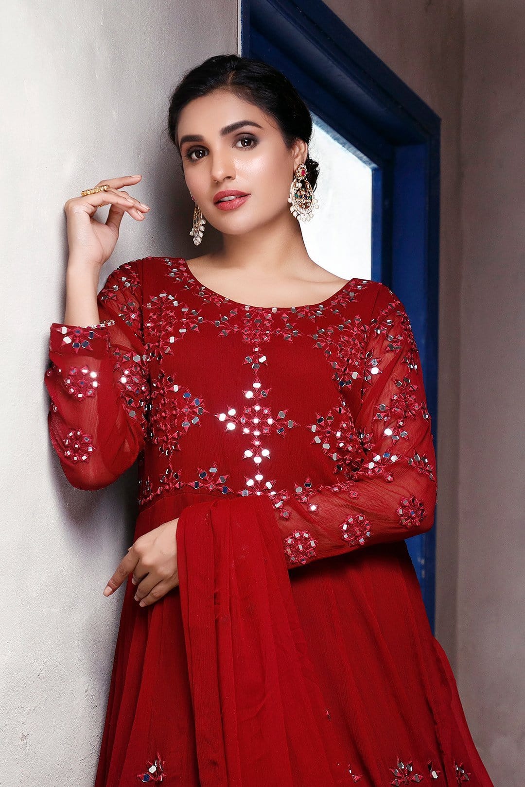 Sanas - Mirror Embroidered Long Net Maxi | SIRA | M202060