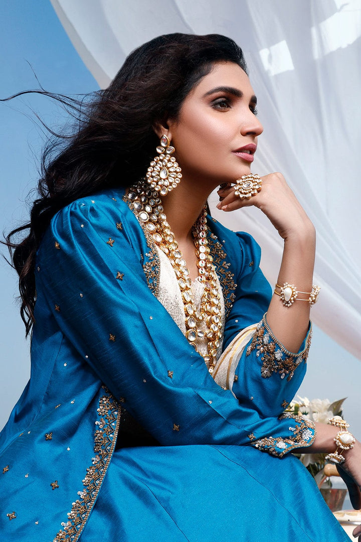 Sanas - Handwork Embroidered Raw Silk Lehenga | SIRA | L202051
