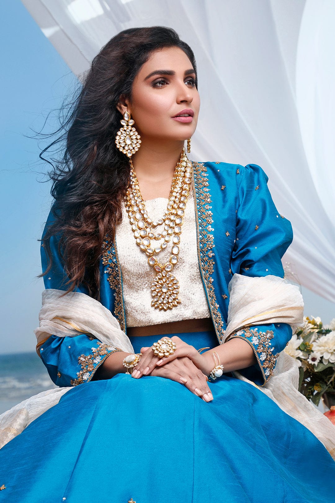 Sanas - Handwork Embroidered Raw Silk Lehenga | SIRA | L202051