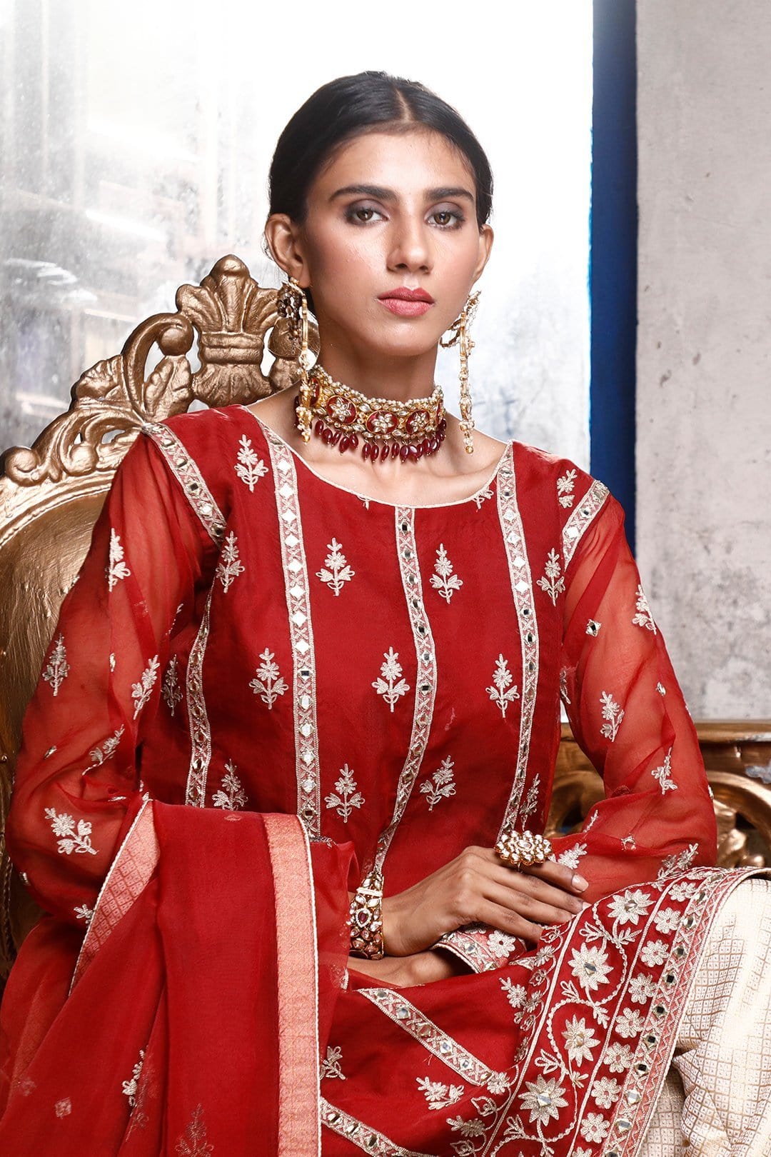 Sanas - Traditional Handwork Brocade Gharara Suit | SIRA | P202043