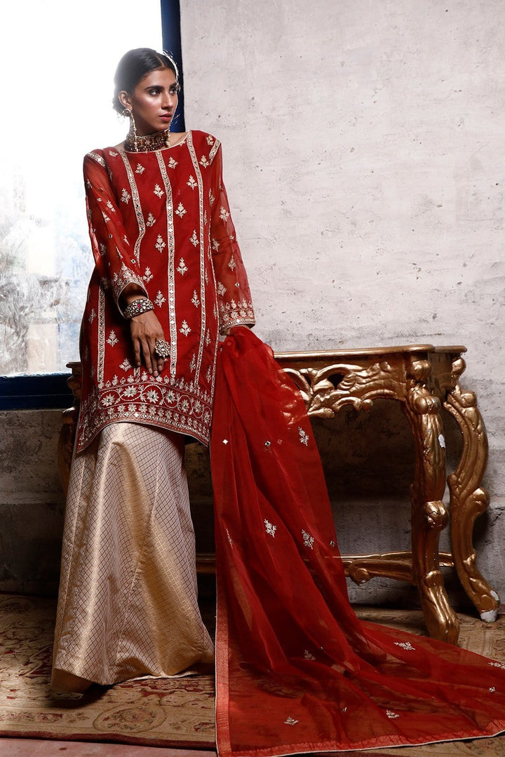 Sanas - Traditional Handwork Brocade Gharara Suit | SIRA | P202043