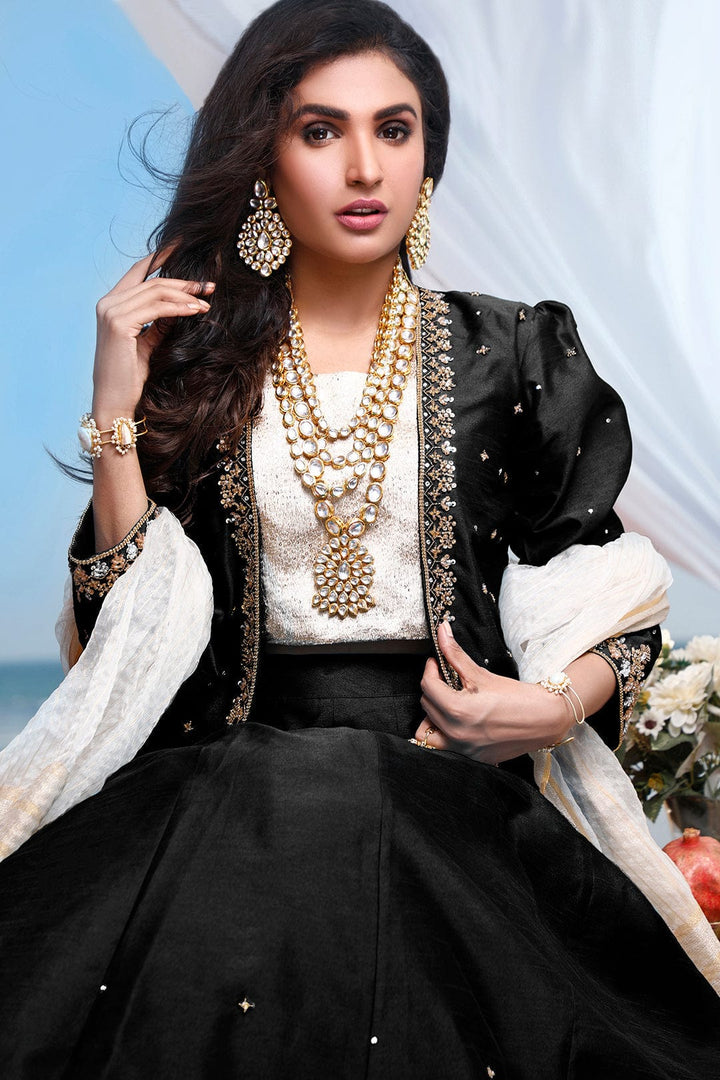 Sanas - Handwork Embroidered Raw Silk Lehenga | SIRA | L202051