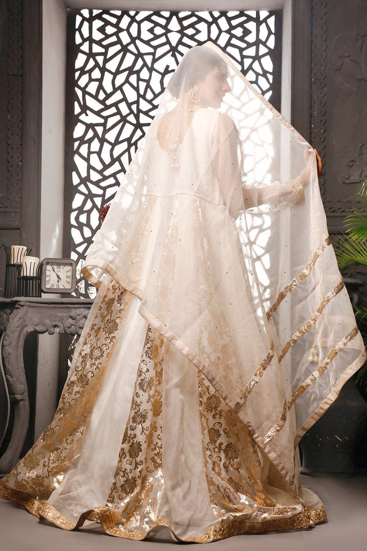 Sanas - Handwork Embroidered Lorex Organza Maxi | Nikhaar | M202019