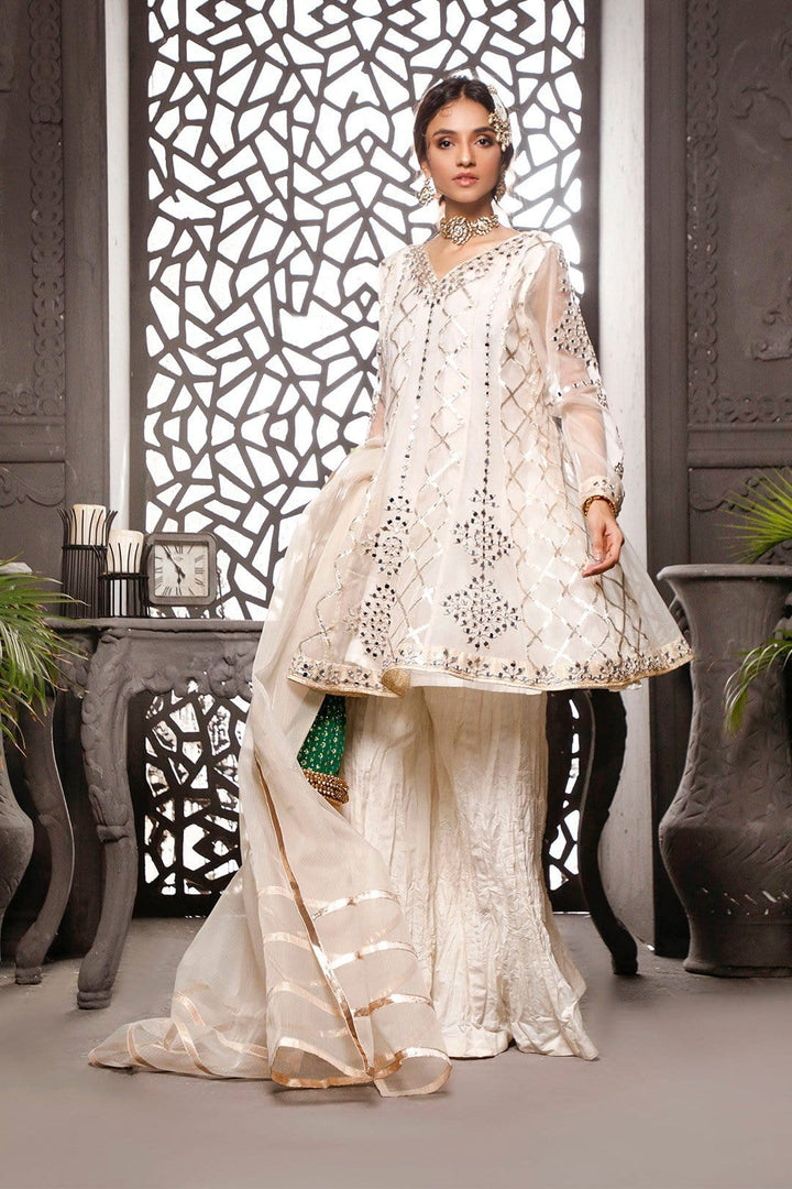 Sanas - Mirror Cutwork Organza Peplum Style Plazo | Nikhaar | P202022
