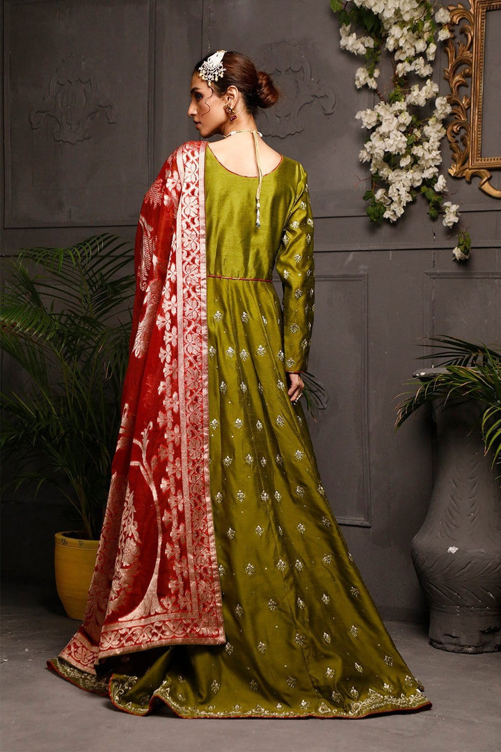 Sanas - Handwork Embroidered Raw Silk Long Maxi | Nikhaar | M202015