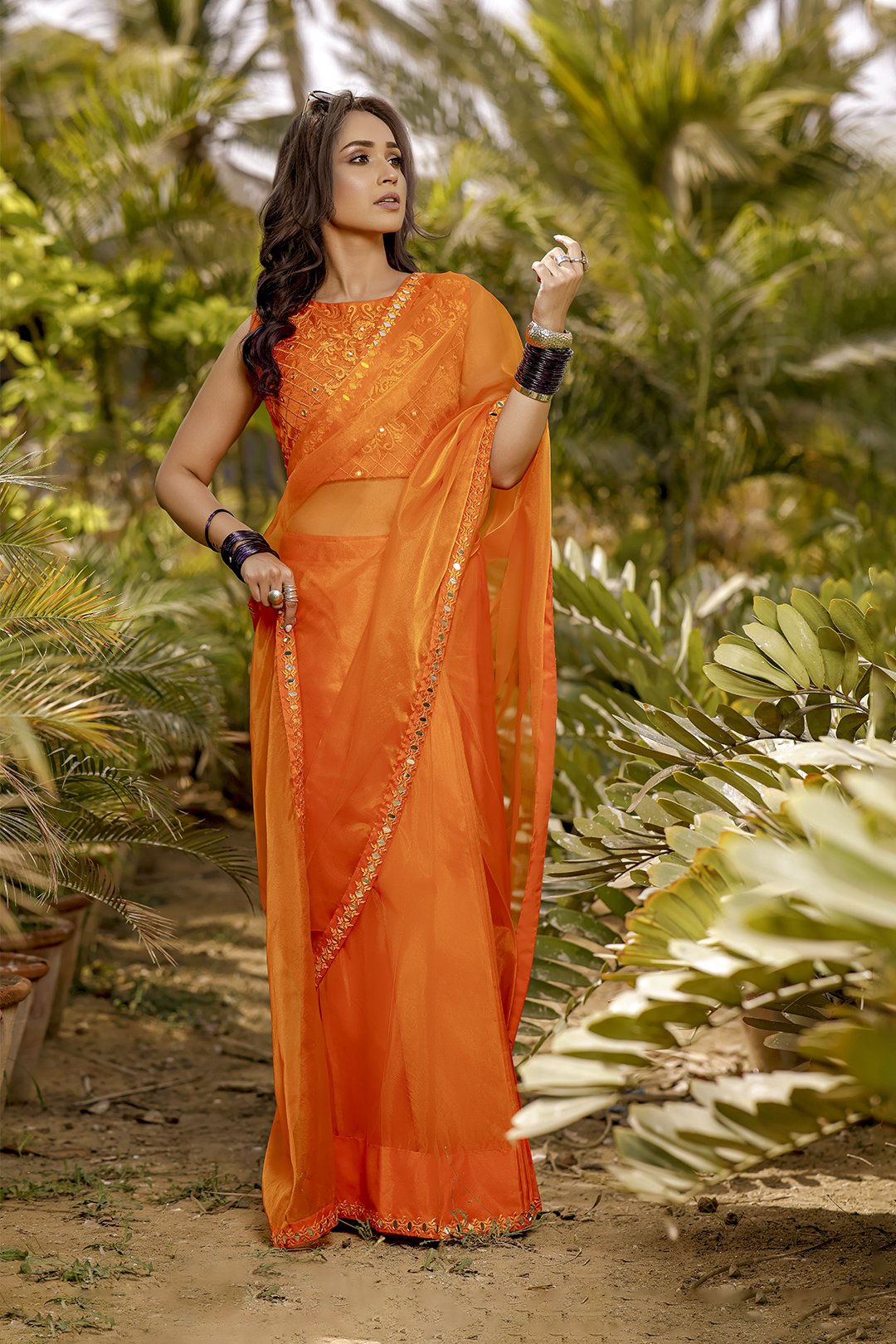 Sanas - Organza Luxury Saree - TITLIYAN - SR202119