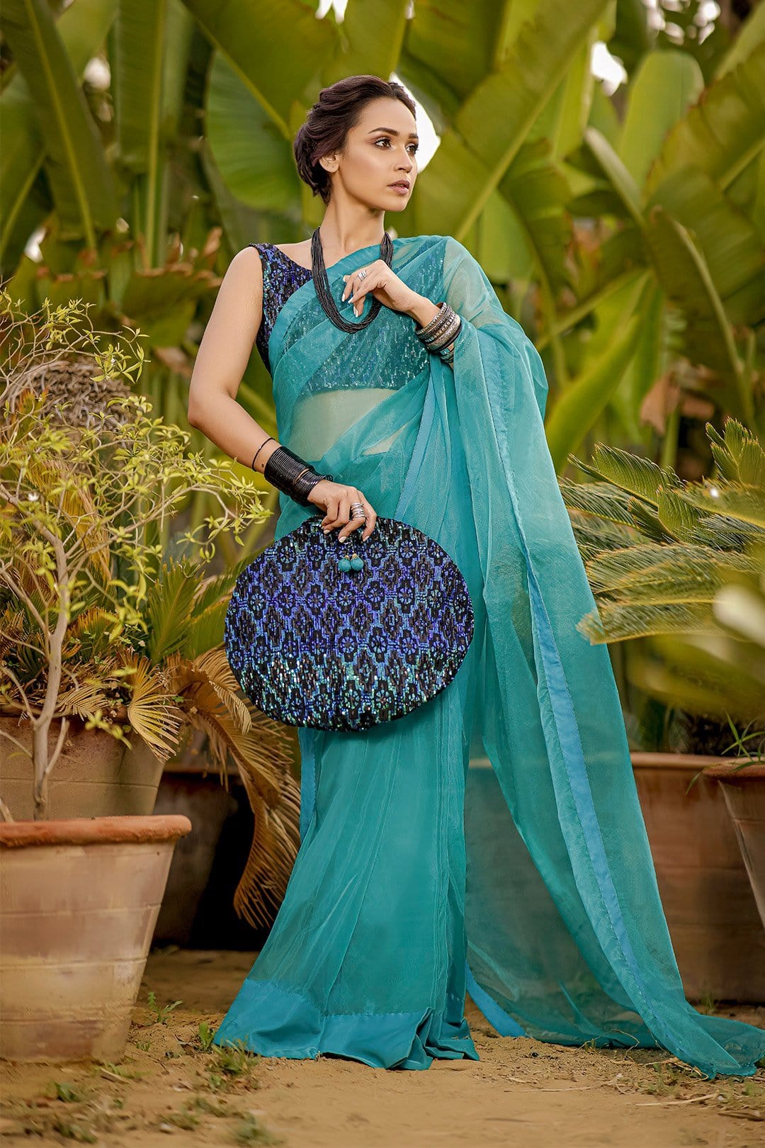 Sanas - Organza Sequins Luxury Saree | TITLIYAN | SR202124