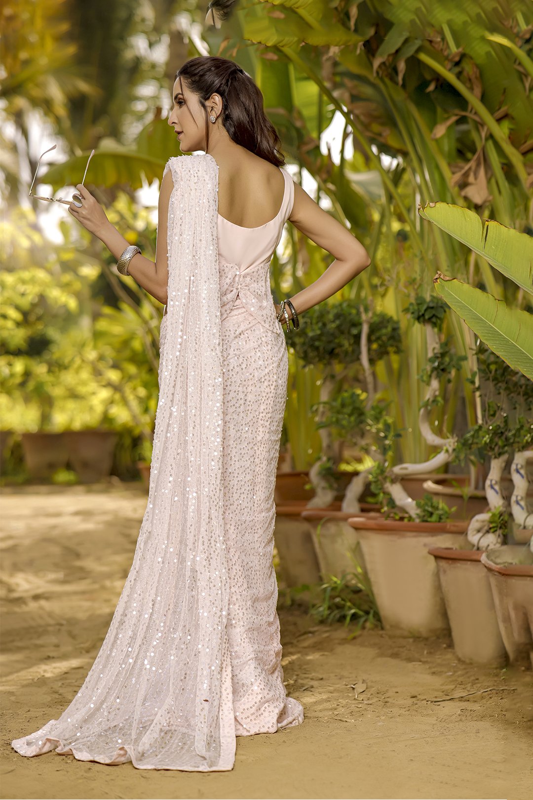 Sanas - Net Sequins Luxury Saree - TITLIYAN - SR202101
