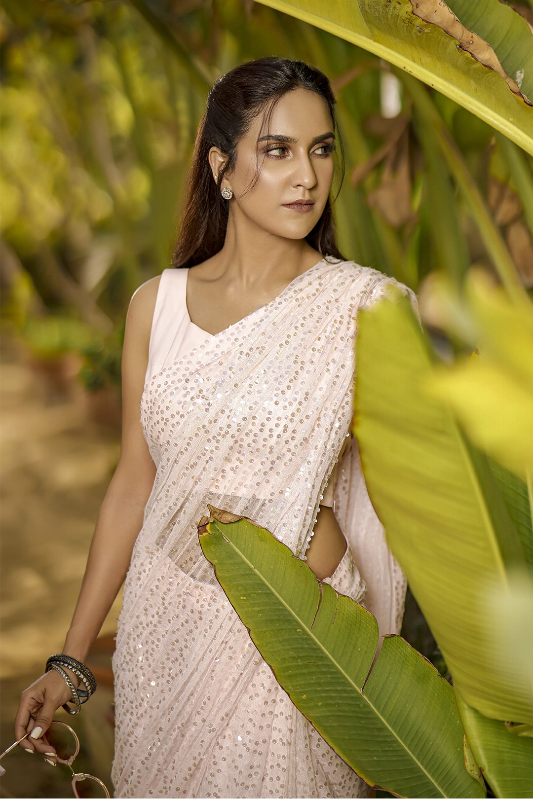 Sanas - Net Sequins Luxury Saree - TITLIYAN - SR202101