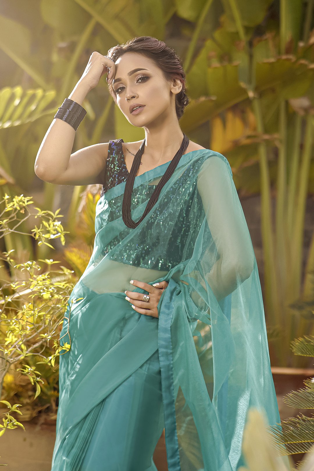 Sanas - Organza Sequins Luxury Saree - TITLIYAN - SR202124