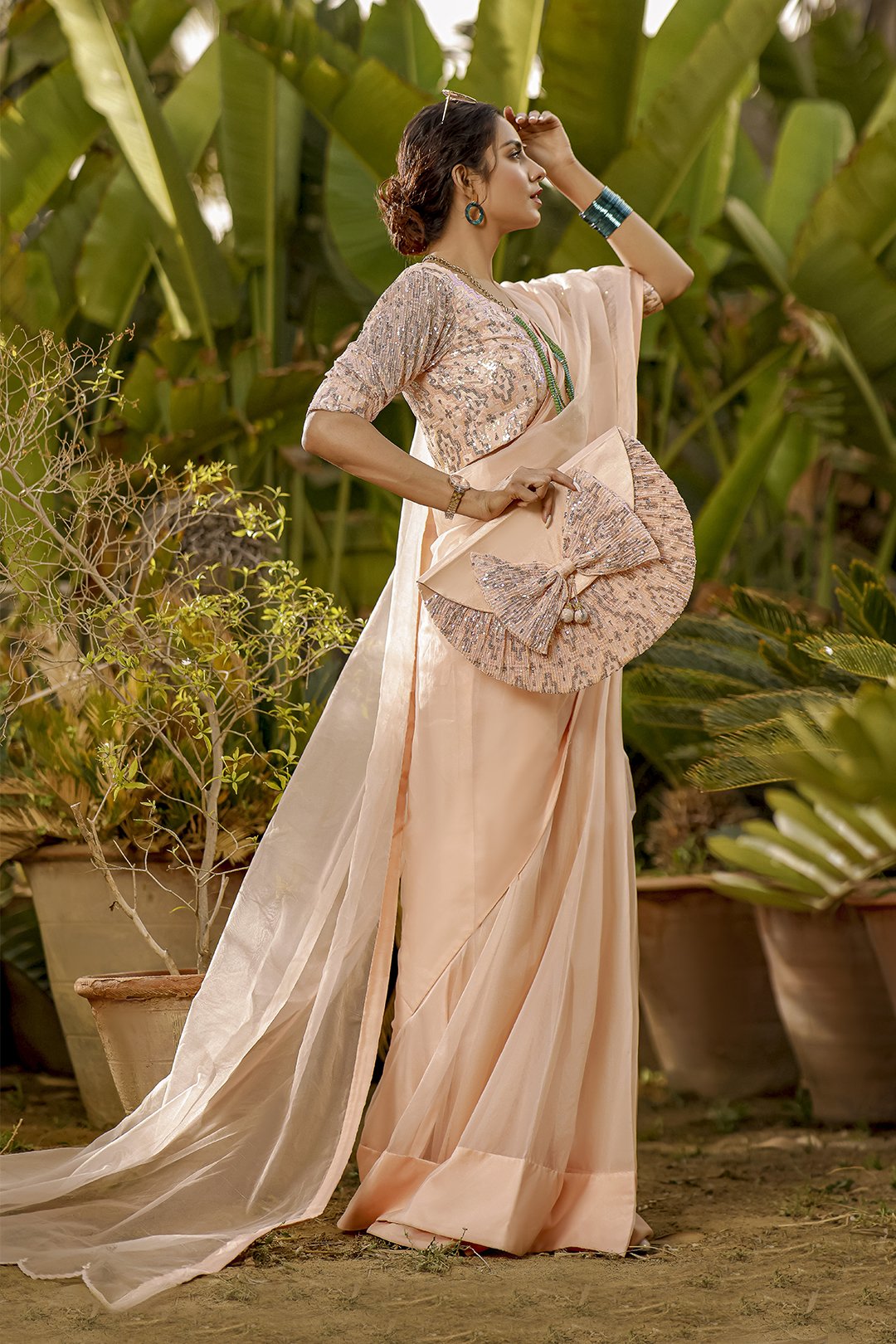 Sanas - Organza Sequins Luxury Saree - TITLIYAN - SR202125