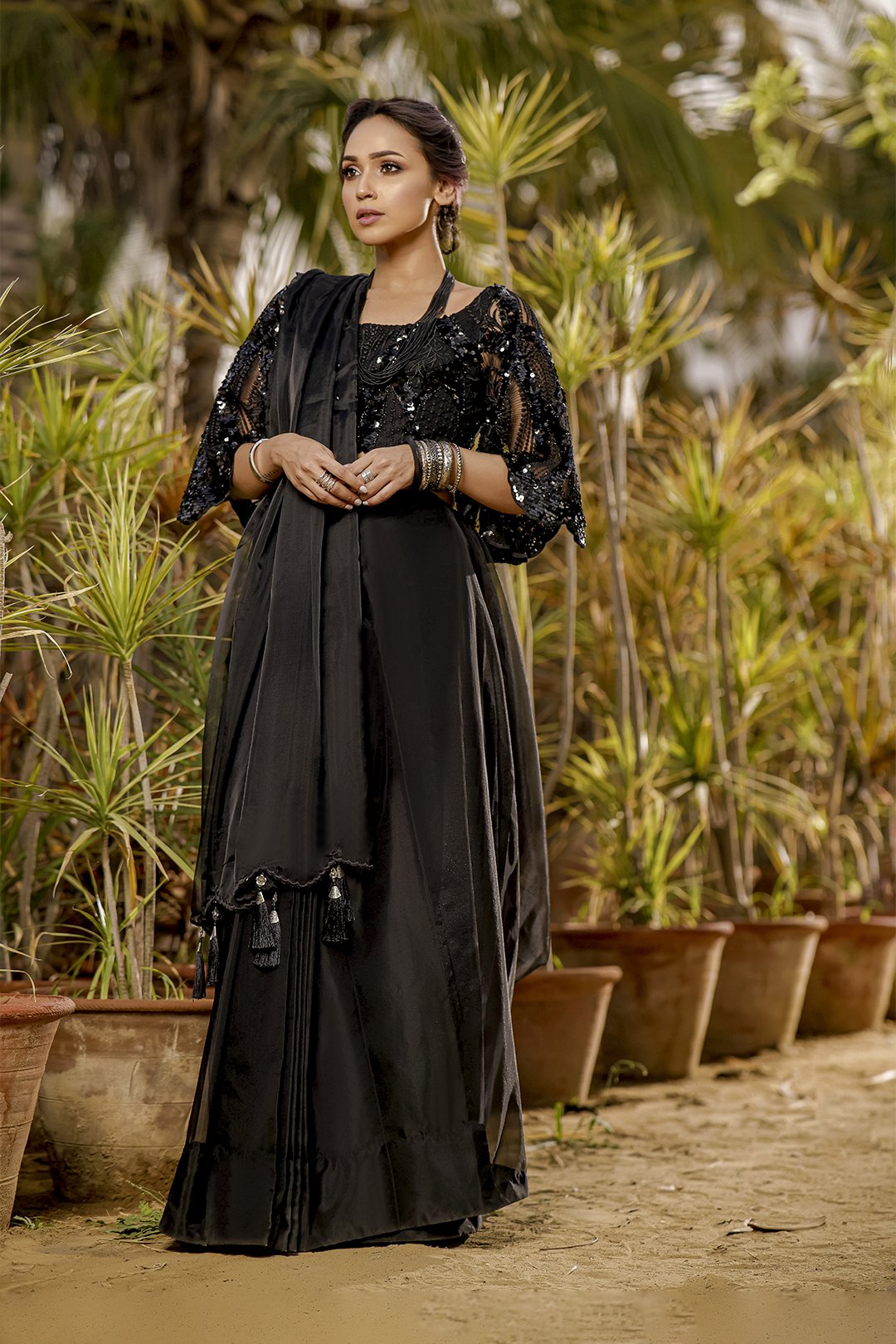 Sanas - Organza Sequins Luxury Saree - TITLIYAN - SR202122