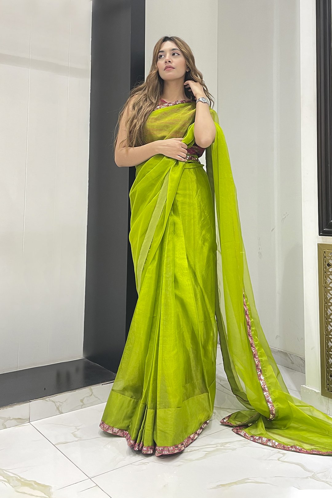 Sanas - Organza Luxury Saree - TITLIYAN - SR202130