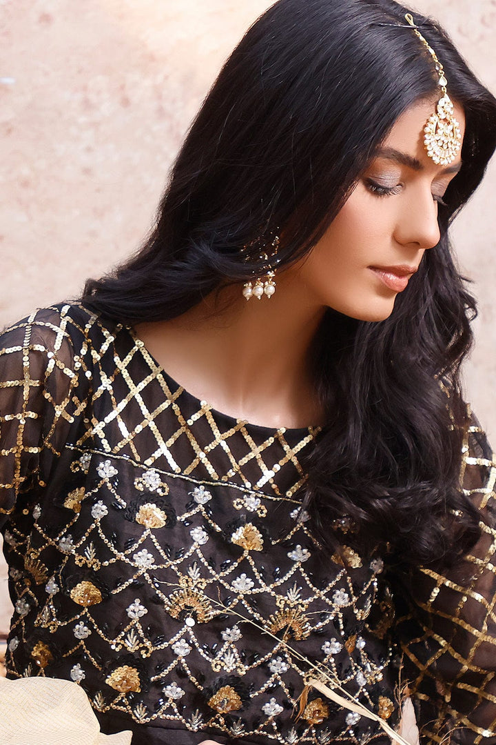 Sanas - Handwork Embroidered Raw Silk Wedding Maxi | MEHRU | M201963