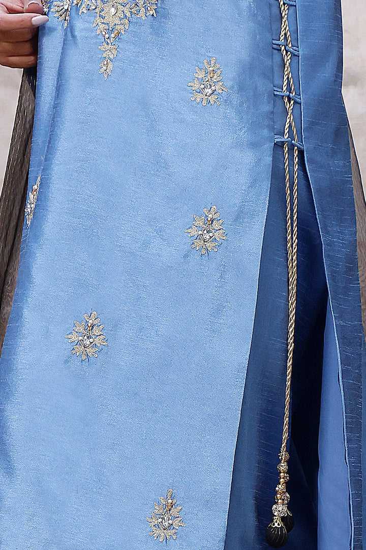 Sanas - Raw Silk Aari Embroidered 3pc Luxury Pret | MEHRU | s202174