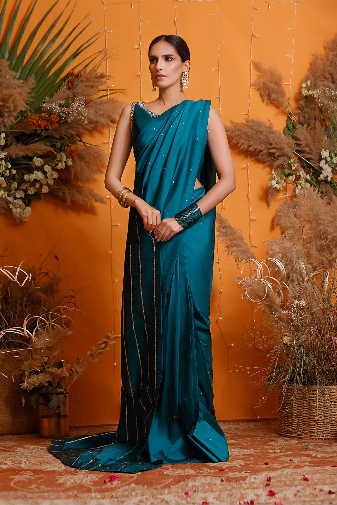 Sanas - Handwork Embroidered Luxury Silk Saree | MEHRU | SR202172