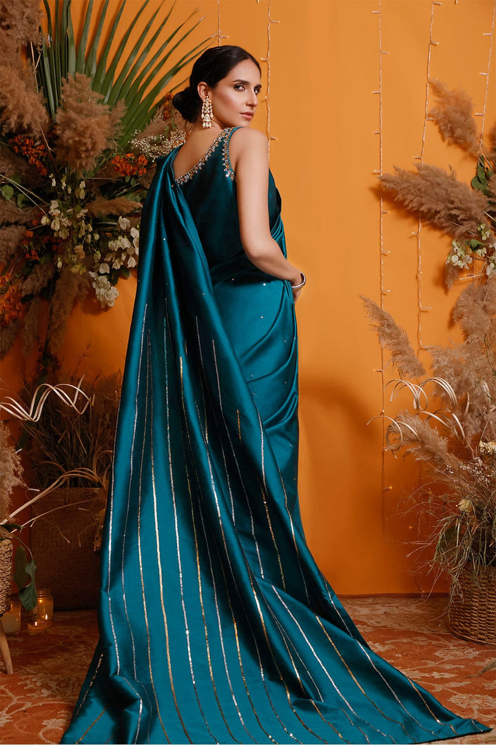 Sanas - Handwork Embroidered Luxury Silk Saree | MEHRU | SR202172