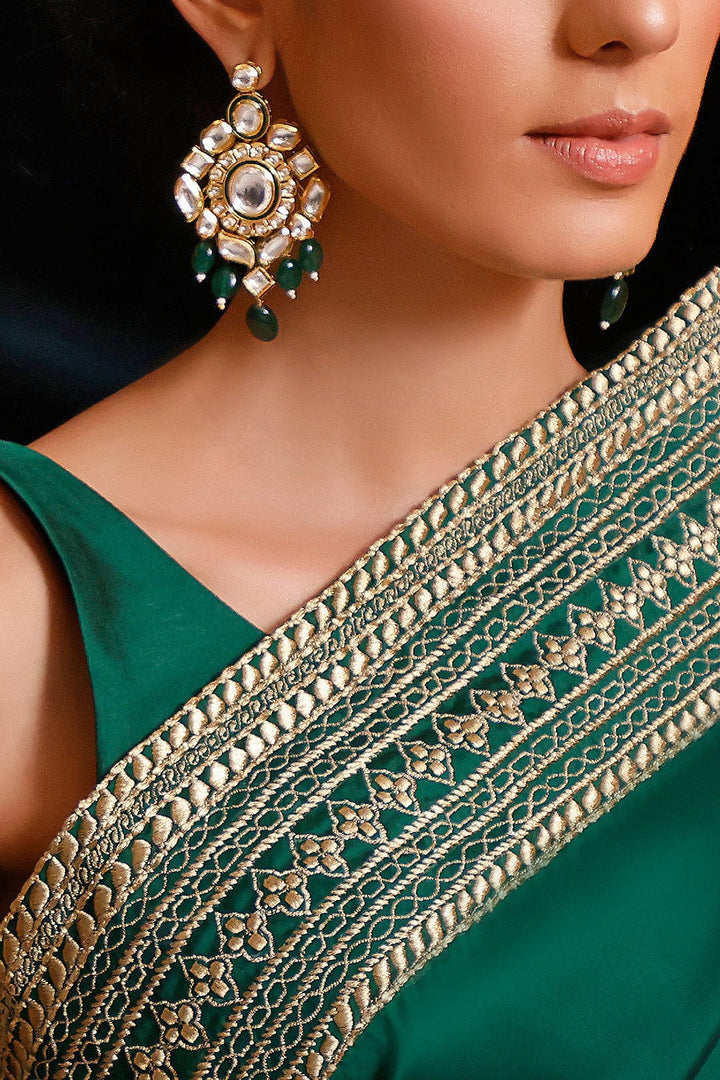 Sanas - Zari Embroidered Luxury Lychee Silk Saree | MEHRU | SR202169