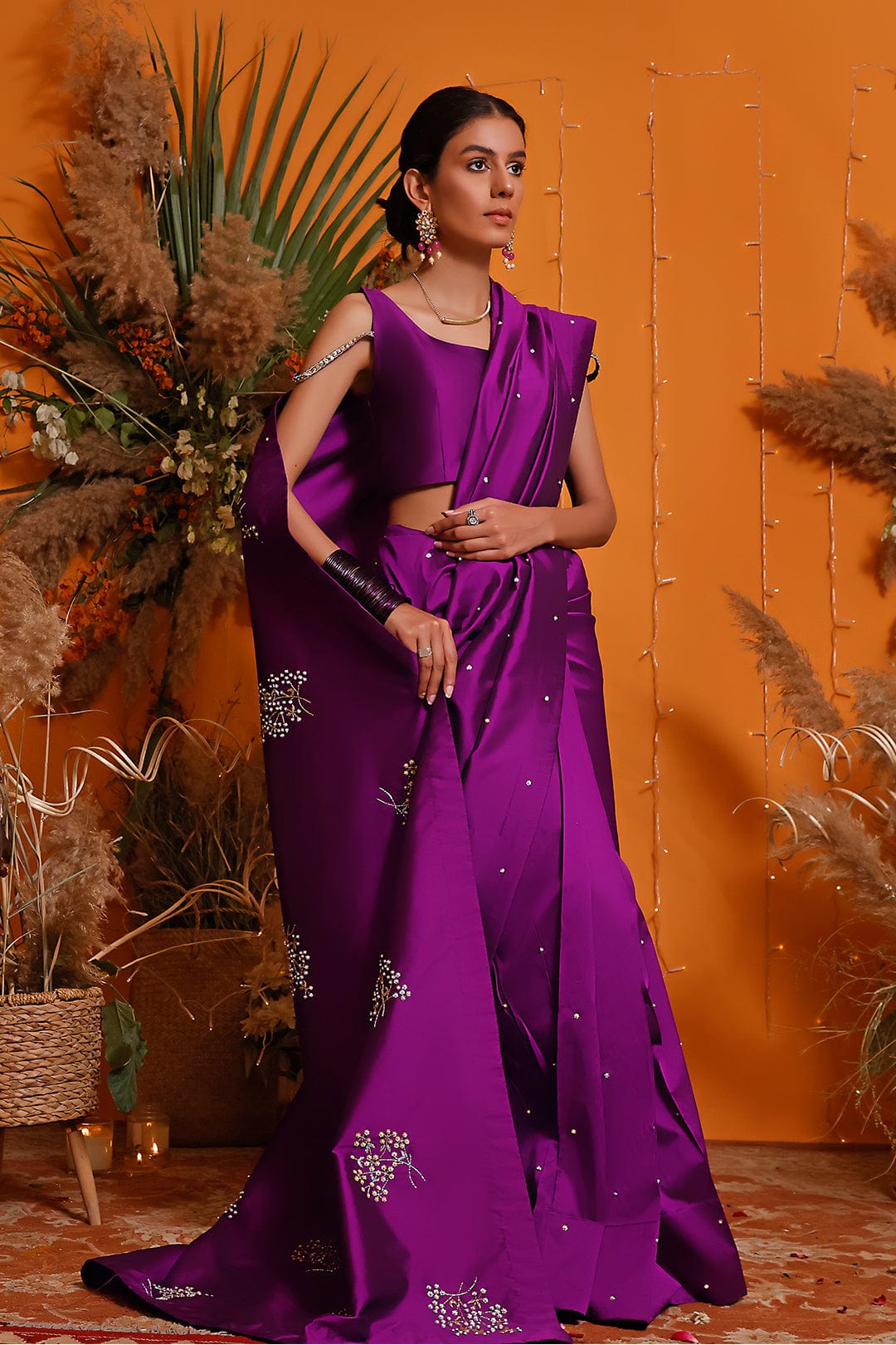 Sanas - Handwork Embroidered Luxury Silk Saree | MEHRU | SR202171