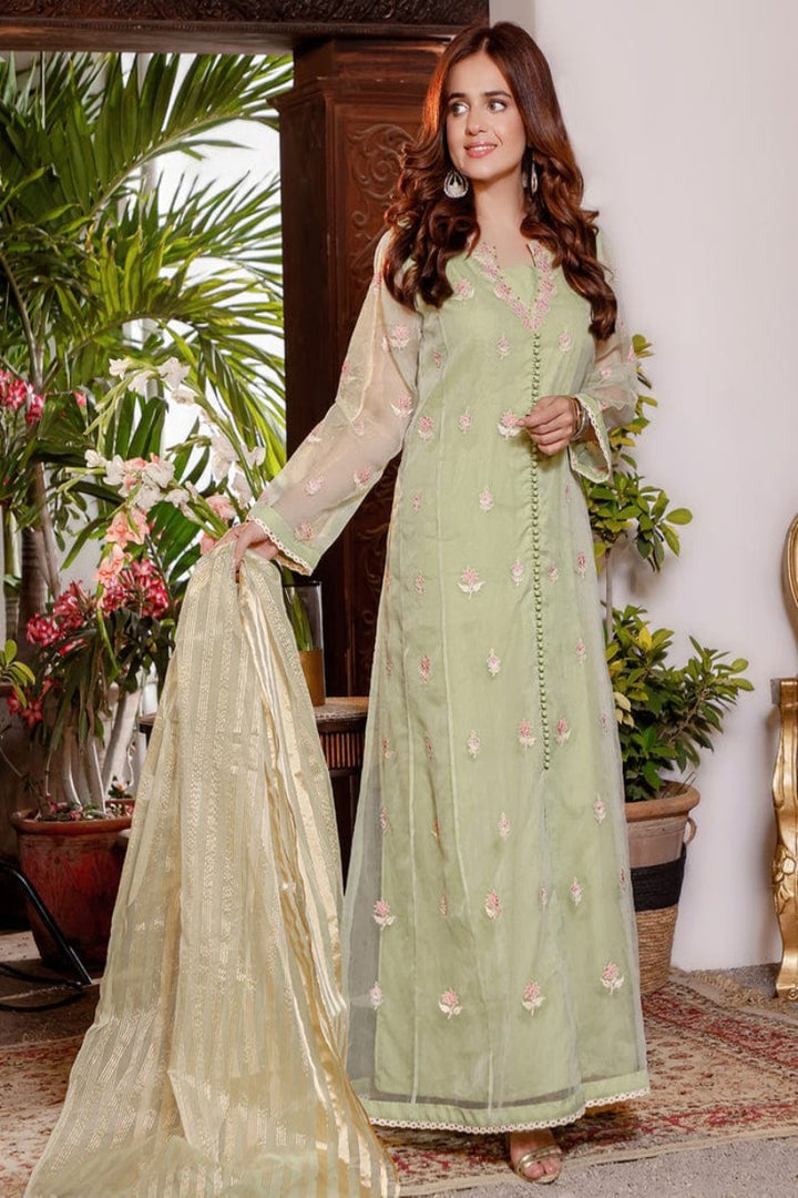 Sanas - Organza Kalidaar Front Open Style 3pc Suit | KAIRA | S202192