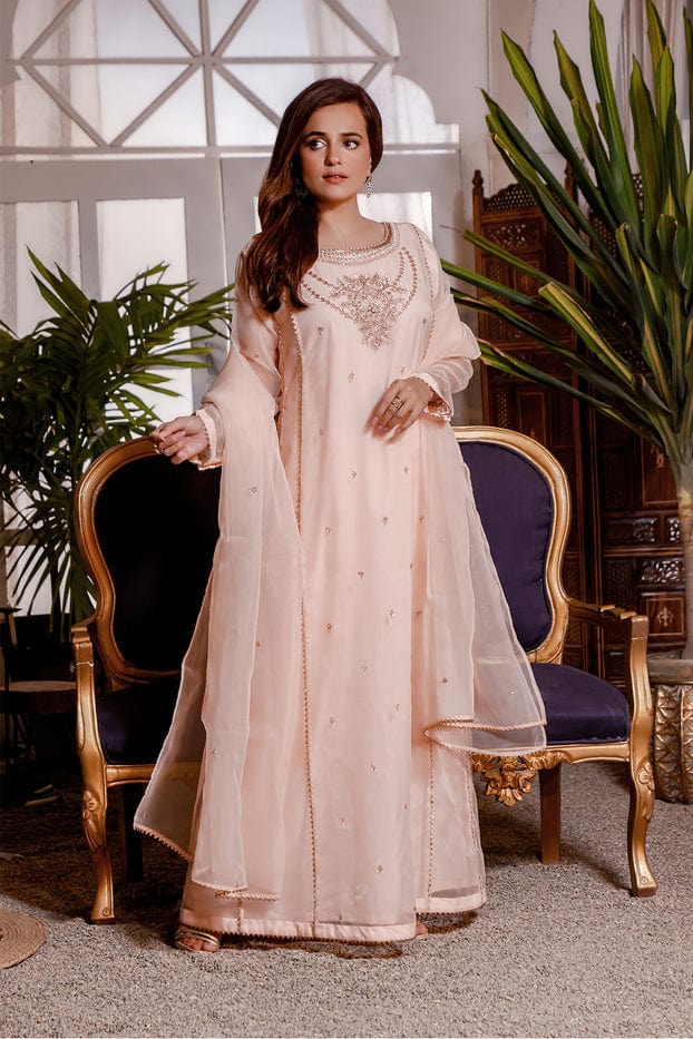 Sanas - Dandwork Embroidered Organza 3pc Suit | KAIRA | S202191