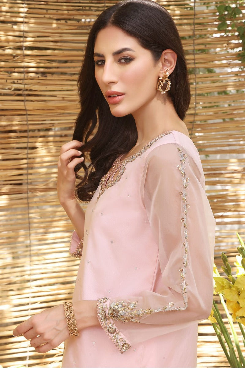 Sanas - Organza Handwork Embroidered 3 Piece Suit - SHIREEN FESTIVE - S202259 - Peach