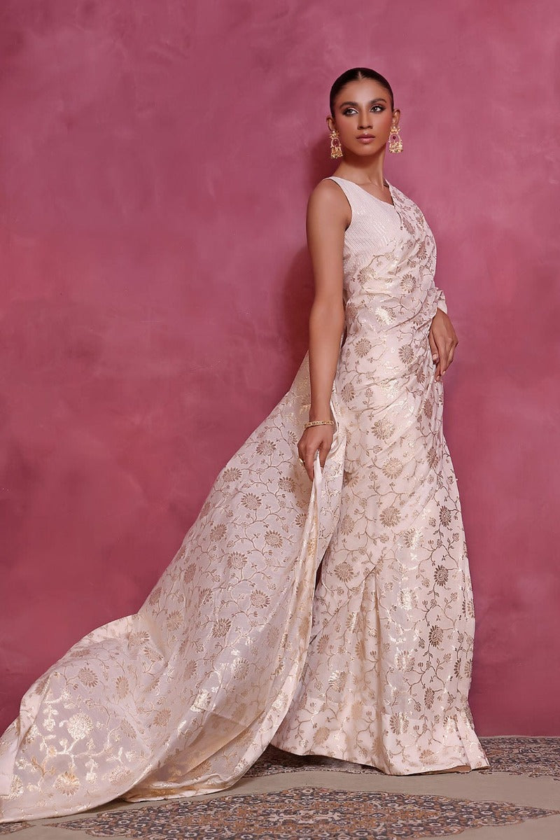 Sanas - Cotton Lorex Saree - SHIREEN FESTIVE - SR202270 - Ivory