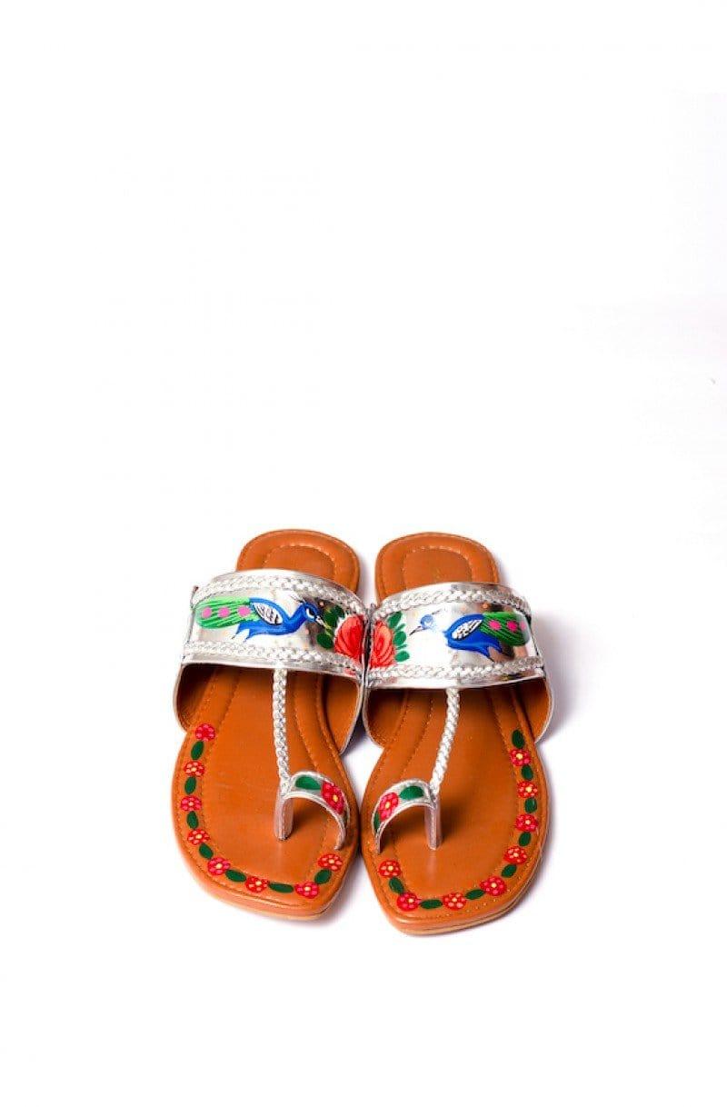 JootiShooti - Hand Painted Mor Bagh Silver - Studio by TCS