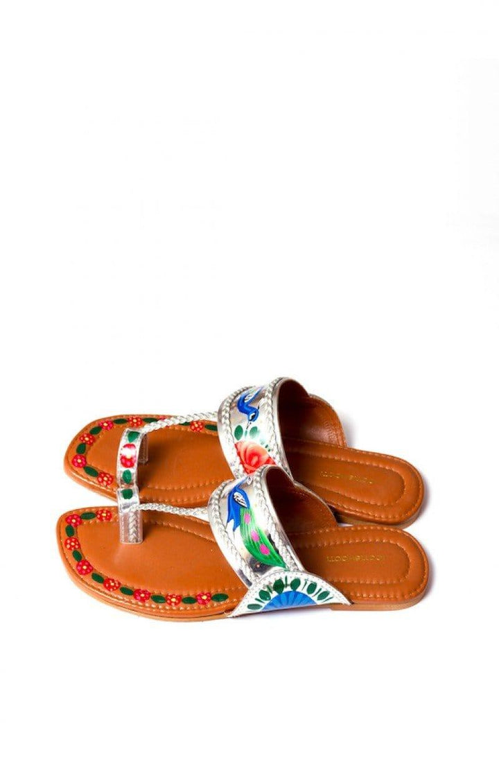 JootiShooti - Hand Painted Mor Bagh Silver - Studio by TCS