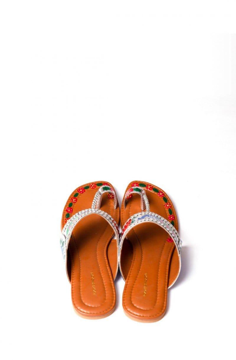 JootiShooti - Hand Painted Mor Bagh Silver - Studio by TCS