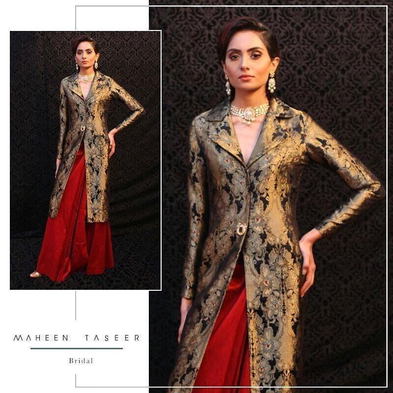 Maheen Ghani Taseer - Raw Silk Jacket With Skirt
