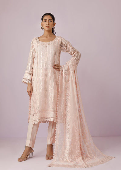 Rizwan Beyg - Shabeena Pink - Embroidered Chiffon & Cotton - 2 Piece - Studio by TCS