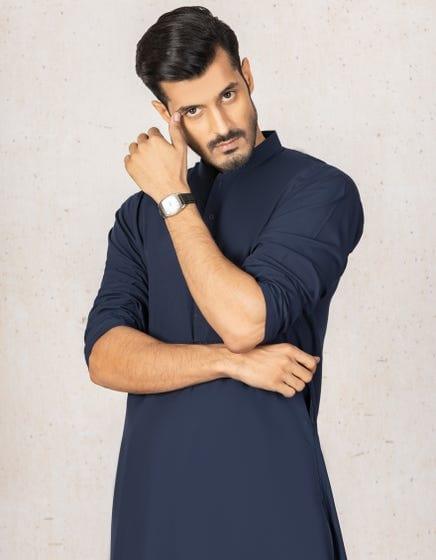 Junaid Jamshed | Casual Blue Kameez Shalwar for Men - Studio by TCS