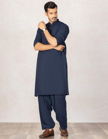 Junaid Jamshed | Casual Blue Kameez Shalwar for Men - Studio by TCS