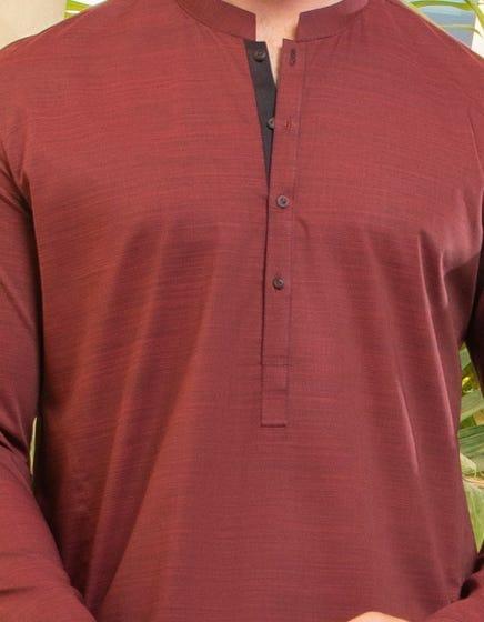 J. - Junaid Jamshed | Plain Two Tone Red Kurta For Men - Studio by TCS
