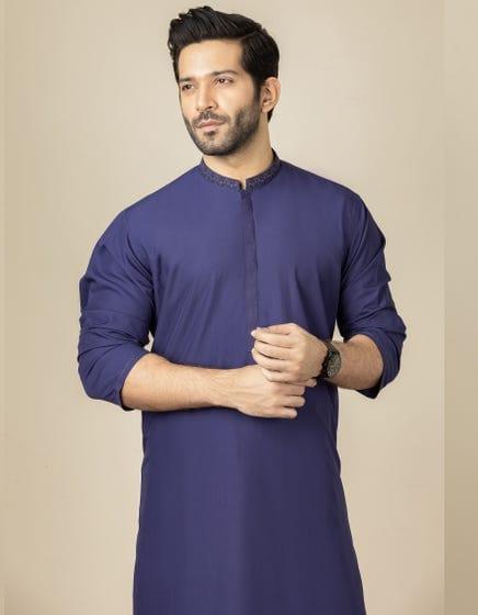 J. - Junaid Jamshed | Deep Purple Blended Kameez Shalwar - Studio by TCS