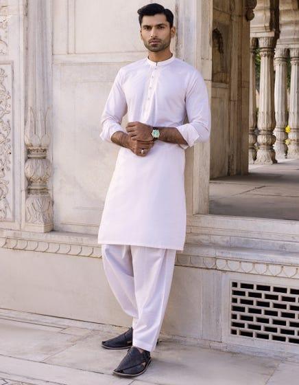 J. - Junaid Jamshed | Fawn Cotton Kameez Shalwar - Studio by TCS