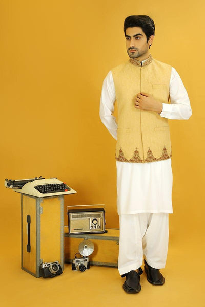 GEM Garments - Waqt - Waistcoat - Fawn - 1 Piece - Jamawar - Studio by TCS