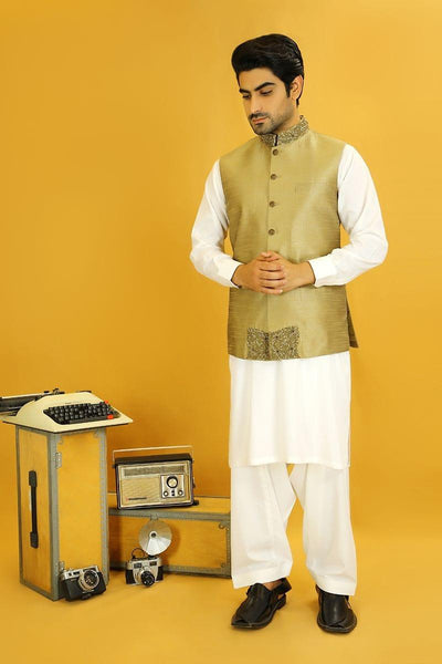 GEM Garments - Chashma - Waistcoat - Gold - 1 Piece - Indian Silk - Studio by TCS