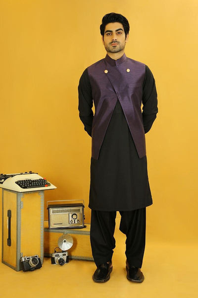 GEM Garments - Saya - Waistcoat - Purple - 1 Piece - Indian Silk - Studio by TCS
